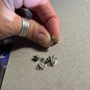 Elegant SilverTone  and Clear Stone Earrings Set